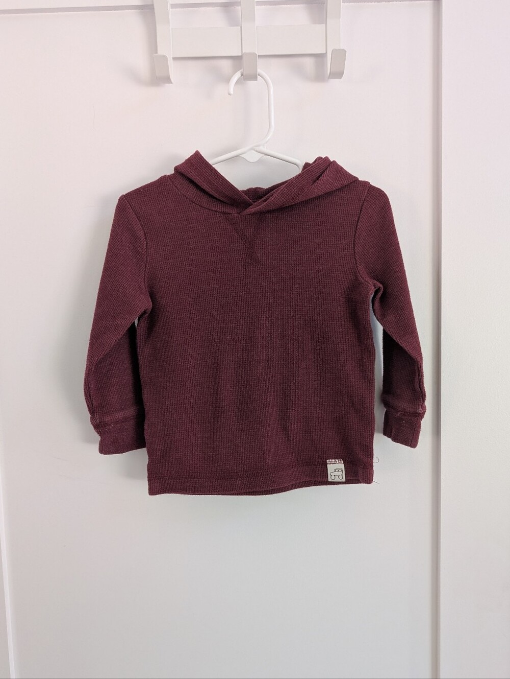 ✨4 for 12 Garanimals Maroon Hooded Waffle Top 2T